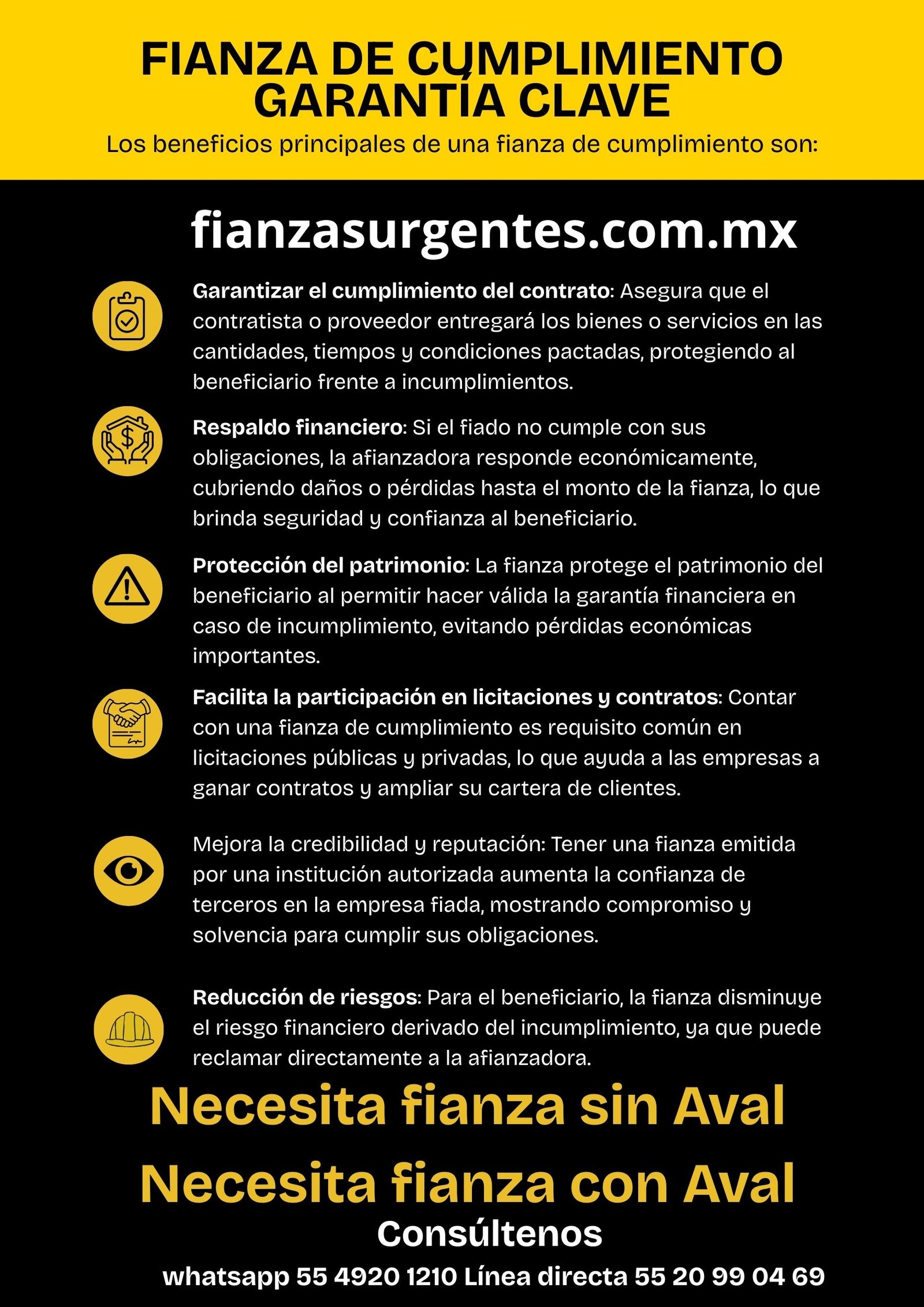 beneficios principales de una fianza de cumplimiento